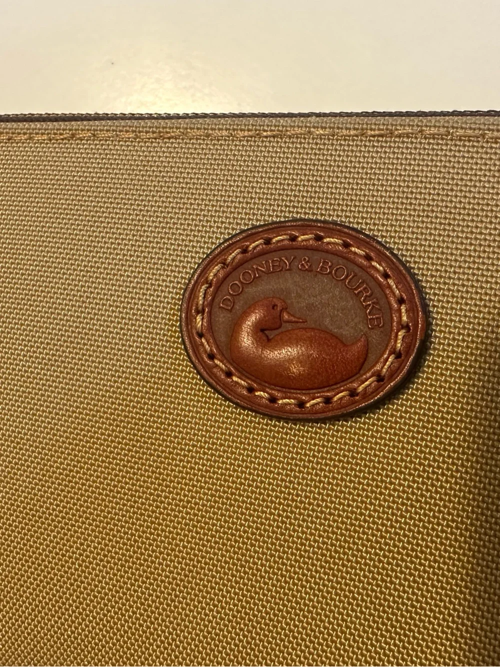 Dooney & Bourke Pebble Grain Zip Around Wristlet Wallet Taupe Beige